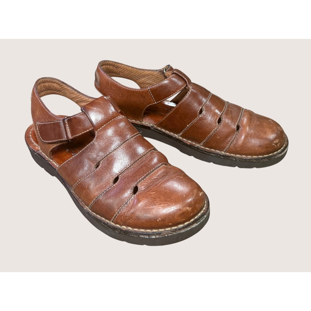 Natural Sport Brown Leather Fisherman Sandals Women's 7.5 M